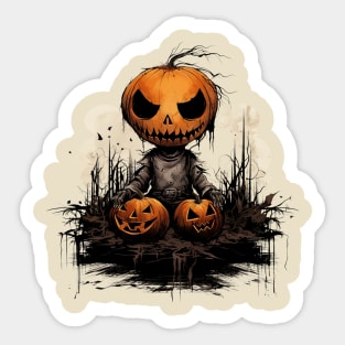 Evil Pumpkin Doll Halloween Sticker